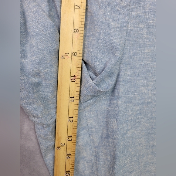 Lane Bryant Womens‎ cropped Wide Leg Pants Size 16 baby blue linen - Picture 9 of 11